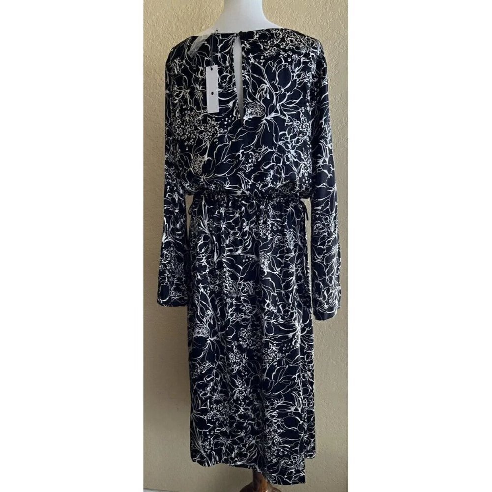 Treasure & Bond Womens Blouson Floral Print Midi Dress Size L - Picture 3 of 12